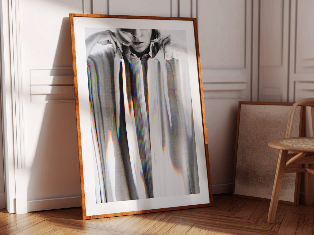 Black and White Wall Art - Artwork For Living Room, Bedroom, Office - Abstract Surreal Glitch Aesthetic | Untitled (316) Giclée Print